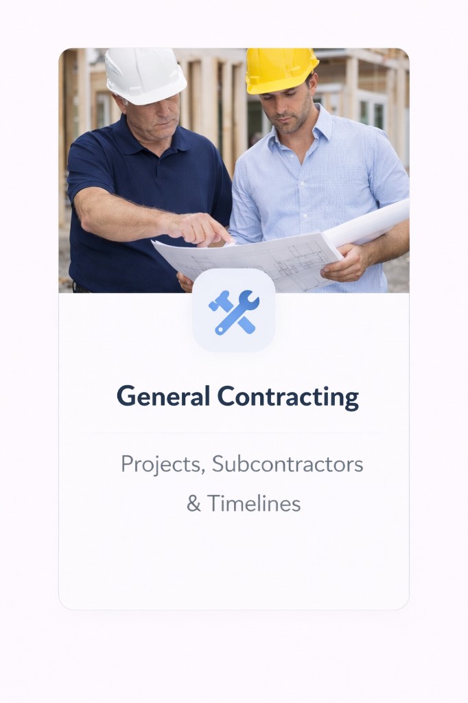 General contractor discussing house plans at a job site