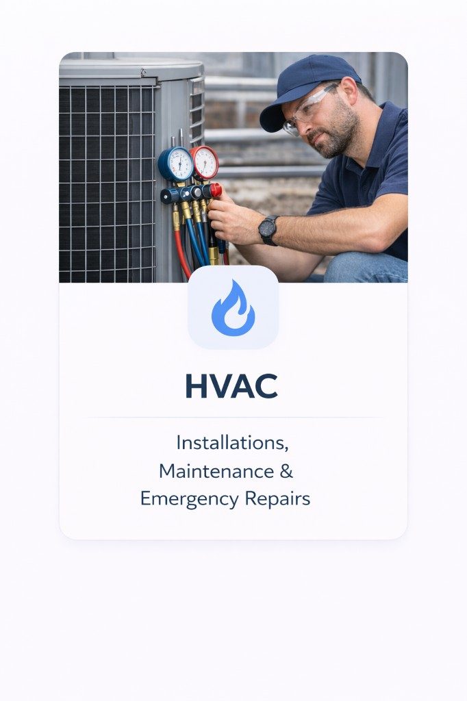 HVAC technician working on an outdoor unit