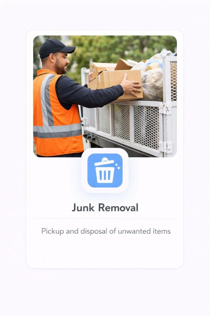 Junk removal crew loading items into a truck