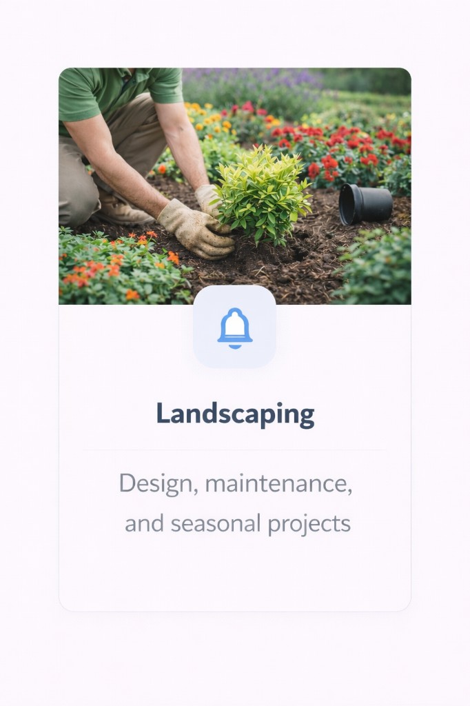 Landscaper planting in a residential garden