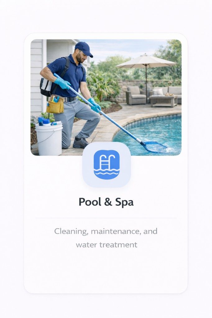 Pool service technician checking water quality